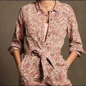 Anthropologie Paisley Utility Jumpsuit